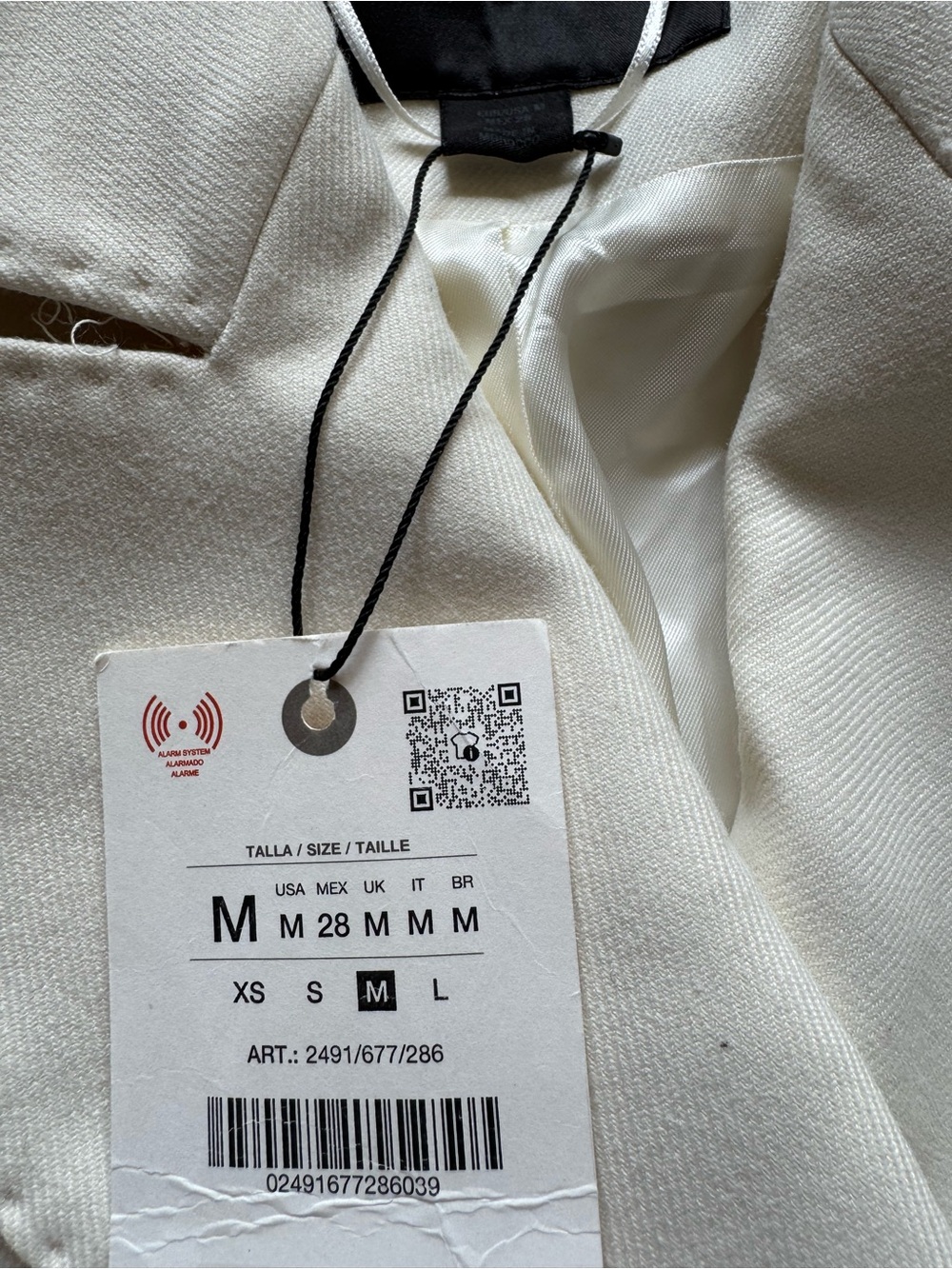 Zara White Double-Breasted Longline Blazer - Picture 4 of 9